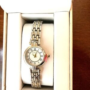 New In Box Kim Rogers Silver& Gold Women's Bracelet Watch